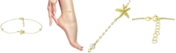 Giani Bernini Cultured Freshwater Pearl (4mm) & Starfish Ankle Bracelet in 18k Gold-Plated Sterling Silver, Created for Macy's